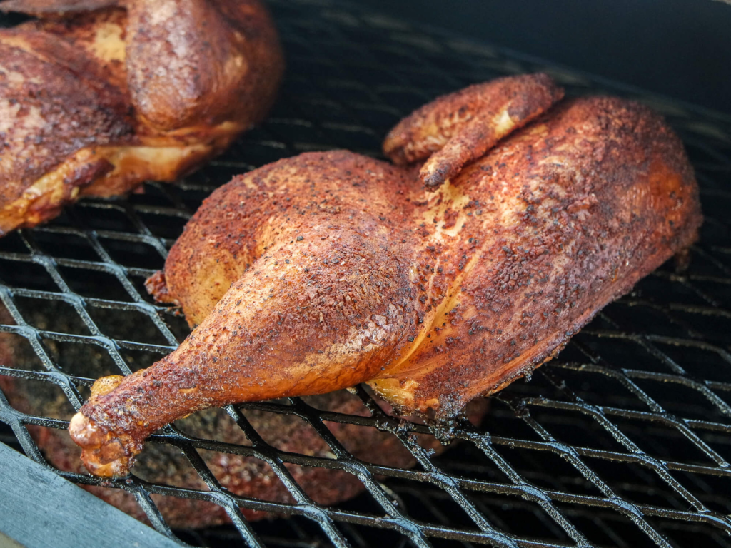 Veterans barbecue smoked chicken