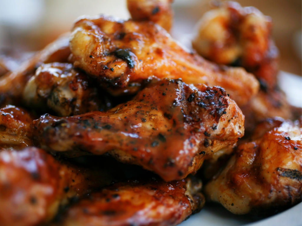 Veterans barbecue smoked chicken wings